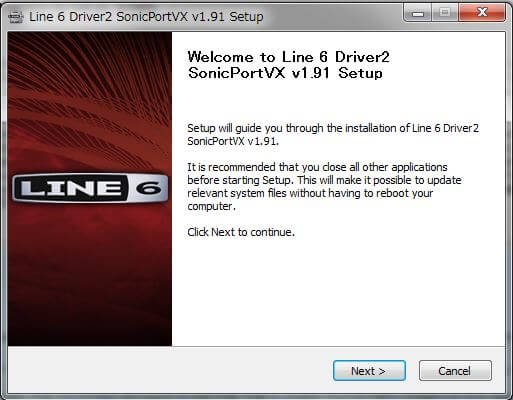 sonic port vx ドライバのインストール１