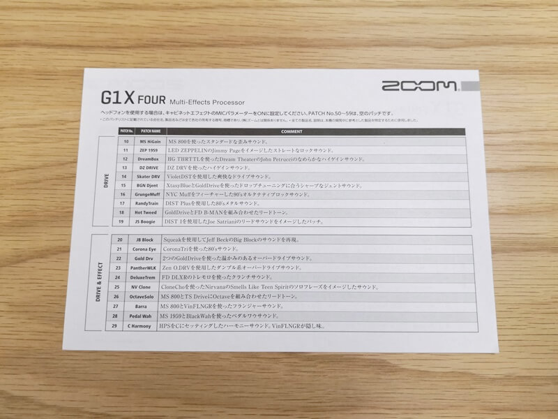 ZOOM G1X FOURレビュー】高コスパを誇る1万円のマルチエフェクター